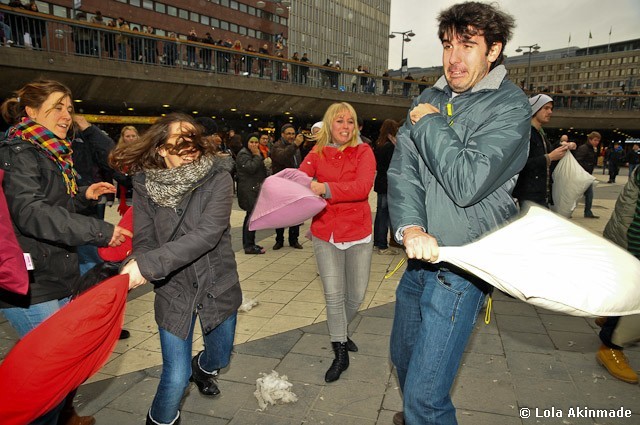 Pillow Fight Day in Stockholm - Photography by Lola Akinmade Akerstrom Pillow Fight Day in Stockholm - Photography by Lola Akinmade Akerstrom