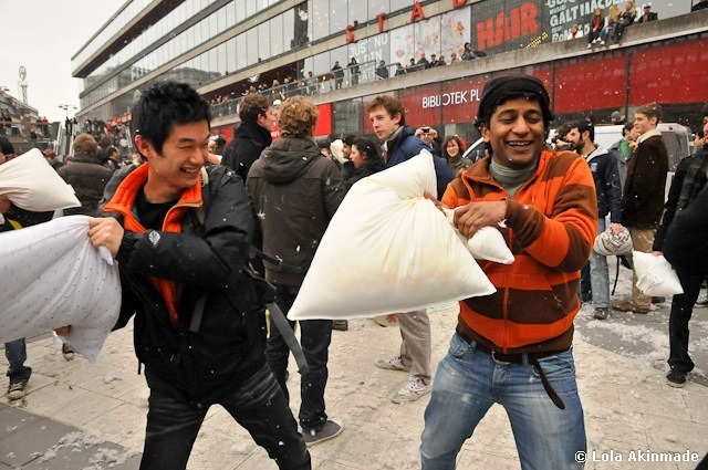 Pillow Fight Day in Stockholm - Photography by Lola Akinmade Akerstrom Pillow Fight Day in Stockholm - Photography by Lola Akinmade Akerstrom